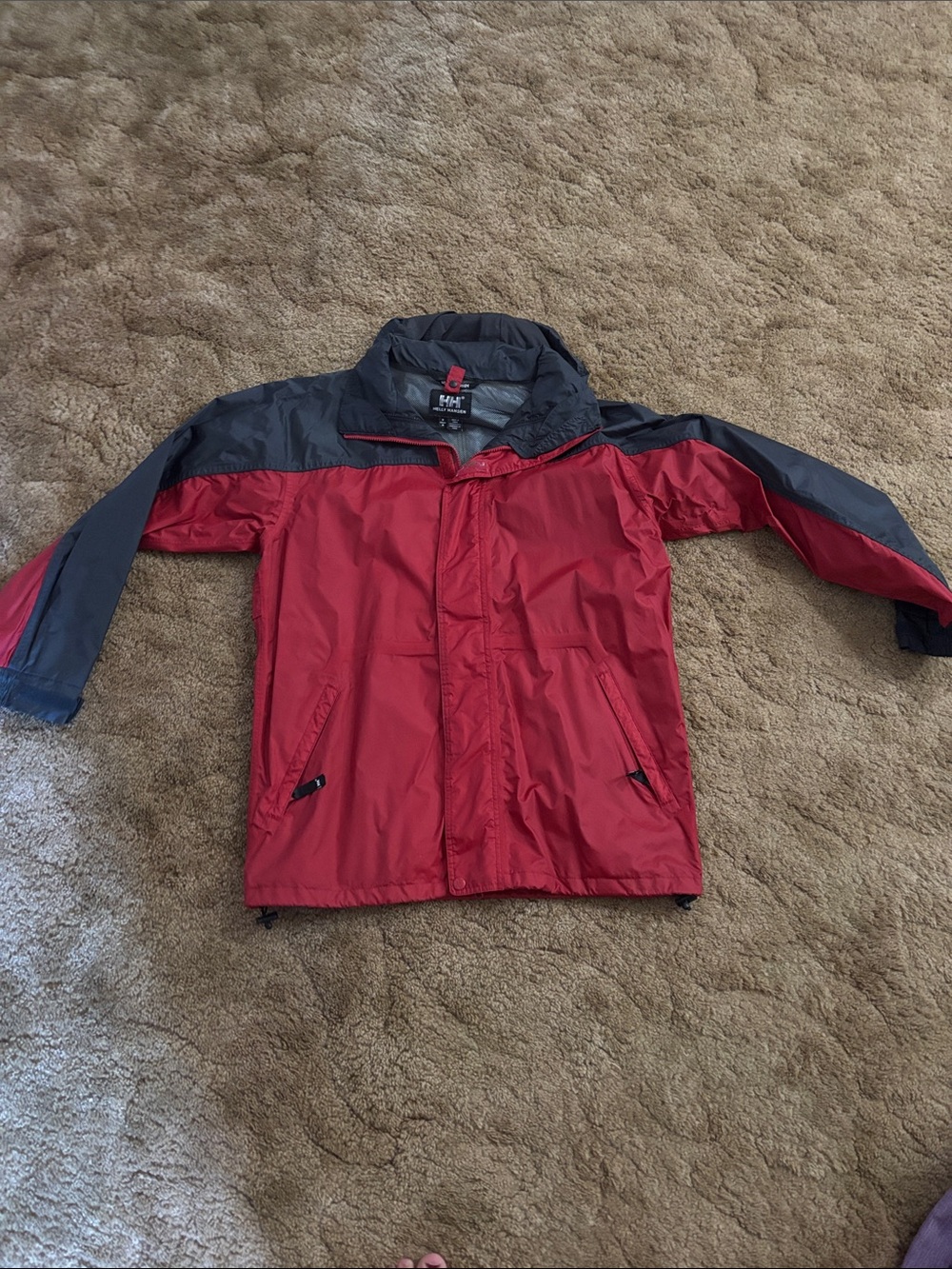 Helly Hansen Mens Red and Gray Rain Jacket
